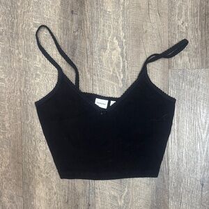 Aritzia Black Crop Fitted Camisole